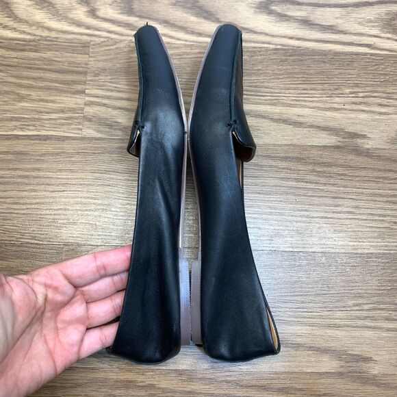 J.Crew Womens Size 8.5 Black Leather Slipper Loafers Slip On - Picture 3 of 11